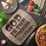 Products Bible Verse Hardwood Oval Cutting Board - God Is The Strength Of My Heart ~Psalm 73:26~ Design 3