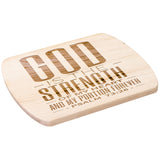 Products Bible Verse Hardwood Oval Cutting Board - God Is The Strength Of My Heart ~Psalm 73:26~ Design 19