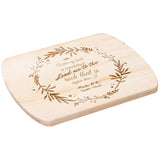 Products Bible Verse Hardwood Oval Cutting Board - Lead Me To The Rock ~Psalm 61:2~ Design 19