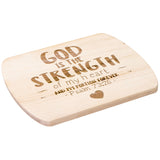 Products Bible Verse Hardwood Oval Cutting Board - God Is The Strength Of My Heart ~Psalm 73:26~ Design 12