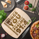 Products Bible Verse Hardwood Oval Cutting Board - Under His Wings You Shall Take Refuge ~Psalm 91:4~ Design 1