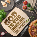 Products Bible Verse Hardwood Oval Cutting Board - God Is The Strength Of My Heart ~Psalm 73:26~ Design 3
