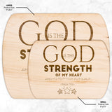 Products Bible Verse Hardwood Oval Cutting Board - God Is The Strength Of My Heart ~Psalm 73:26~ Design 17
