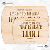 Products Bible Verse Hardwood Oval Cutting Board - Lead Me To The Rock ~Psalm 61:2~ Design 11
