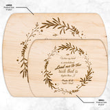 Products Bible Verse Hardwood Oval Cutting Board - Lead Me To The Rock ~Psalm 61:2~ Design 19