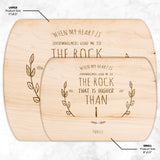Products Bible Verse Hardwood Oval Cutting Board - Lead Me To The Rock ~Psalm 61:2~ Design 10