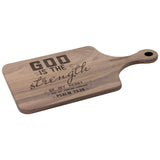 Products Bible Verse Hardwood Paddle Cutting Board - God Is The Strength Of My Heart ~Psalm 73:26~ Design 6