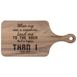 Products Bible Verse Hardwood Paddle Cutting Board - Lead Me To The Rock ~Psalm 61:2~ Design 6