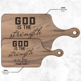 Products Bible Verse Hardwood Paddle Cutting Board - God Is The Strength Of My Heart ~Psalm 73:26~ Design 6