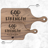 Products Bible Verse Hardwood Paddle Cutting Board - God Is The Strength Of My Heart ~Psalm 73:26~ Design 12