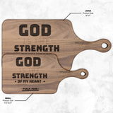 Products Bible Verse Hardwood Paddle Cutting Board - God Is The Strength Of My Heart ~Psalm 73:26~ Design 11