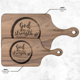 Products Bible Verse Hardwood Paddle Cutting Board - God Is The Strength Of My Heart ~Psalm 73:26~ Design 9