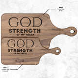 Products Bible Verse Hardwood Paddle Cutting Board - God Is The Strength Of My Heart ~Psalm 73:26~ Design 17
