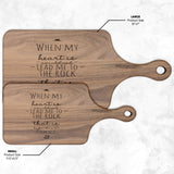 Products Bible Verse Hardwood Paddle Cutting Board - Lead Me To The Rock ~Psalm 61:2~ Design 3