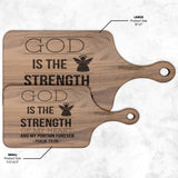 Products Bible Verse Hardwood Paddle Cutting Board - God Is The Strength Of My Heart ~Psalm 73:26~ Design 15