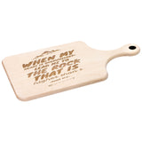 Products Bible Verse Hardwood Paddle Cutting Board - Lead Me To The Rock ~Psalm 61:2~ Design 14