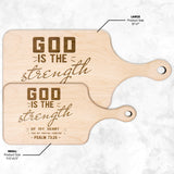 Products Bible Verse Hardwood Paddle Cutting Board - God Is The Strength Of My Heart ~Psalm 73:26~ Design 6