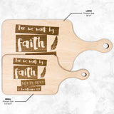 Products Bible Verse Hardwood Paddle Cutting Board - Walk By Faith ~2 Corinthians 5-7~ Design 10