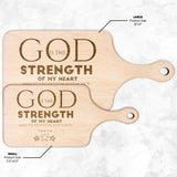 Products Bible Verse Hardwood Paddle Cutting Board - God Is The Strength Of My Heart ~Psalm 73:26~ Design 17