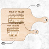 Products Bible Verse Hardwood Paddle Cutting Board - Lead Me To The Rock ~Psalm 61:2~ Design 5