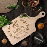 Products Bible Verse Hardwood Paddle Cutting Board - God Is The Strength Of My Heart ~Psalm 73:26~ Design 14