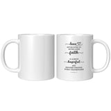 Typography Dishwasher Safe Accent Mugs - Love Never Loses Faith ~1 Corinthians 13:7~