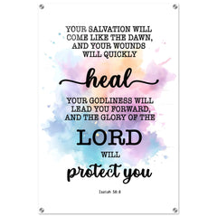Minimalist Typography Acrylic Print | Your Healing Shall Spring Forth Speedily ~Isaiah 58:8~ (5 Designs)