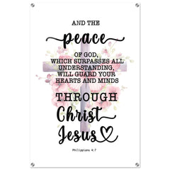 Minimalist Typography Acrylic Print | Guard Your Heart Through Christ Jesus ~Philippians 4:7~ (5 Designs)