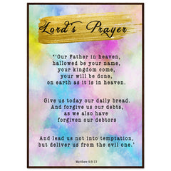 Museum-Quality Premium Wooden Framed Poster | Lord's Prayer ~Matthew 6:9-13~ (2 Designs - Watercolor)