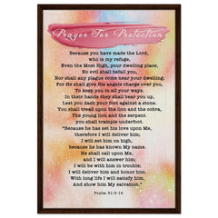Premium Quality Framed Canvas | Prayer for Protection ~Psalm 91:9-16~ (2 Designs - Watercolor)