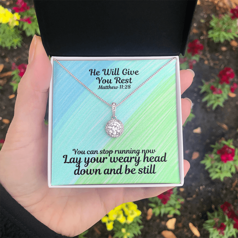 He Will Give You Rest (Matthew 11:28) | Eternal Hope Pendant Necklace