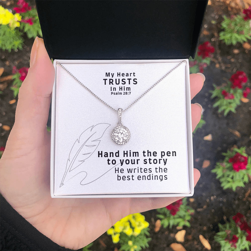 My Heart Trusts In Him (Psalm 28:7) | Eternal Hope Pendant Necklace