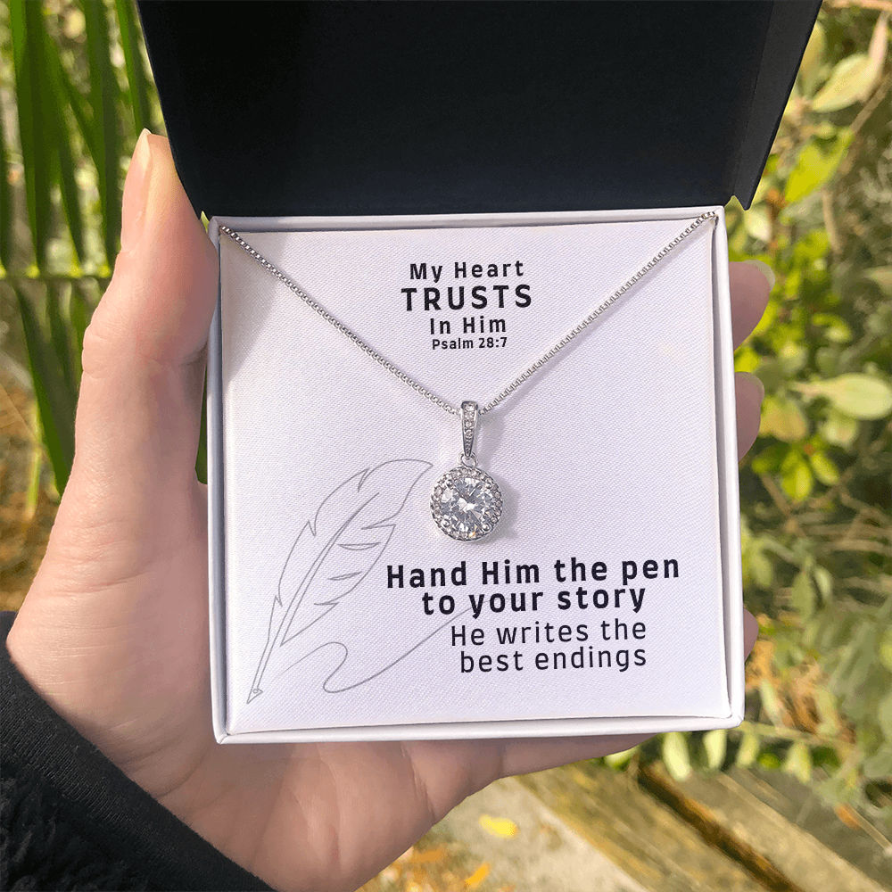 My Heart Trusts In Him (Psalm 28:7) | Eternal Hope Pendant Necklace