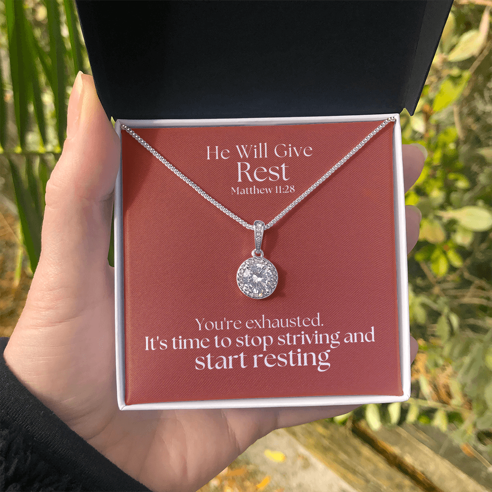 He Will Give  Rest (Matthew 11:28) | Eternal Hope Pendant Necklace