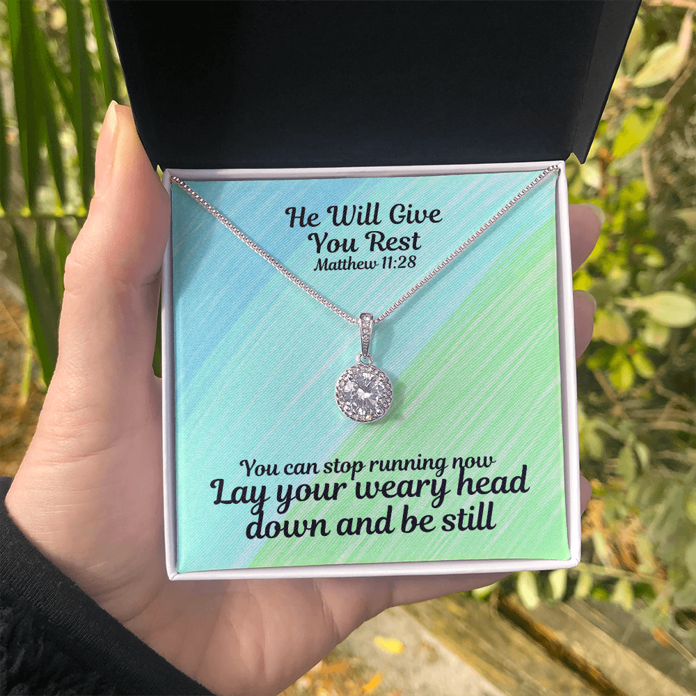 He Will Give You Rest (Matthew 11:28) | Eternal Hope Pendant Necklace