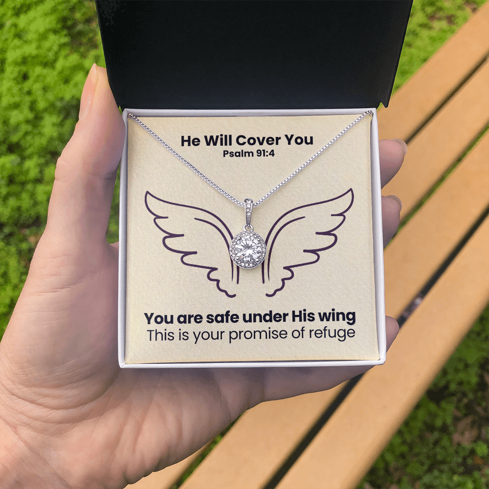 He Will Cover You (Psalm 91:4) | Eternal Hope Pendant Necklace