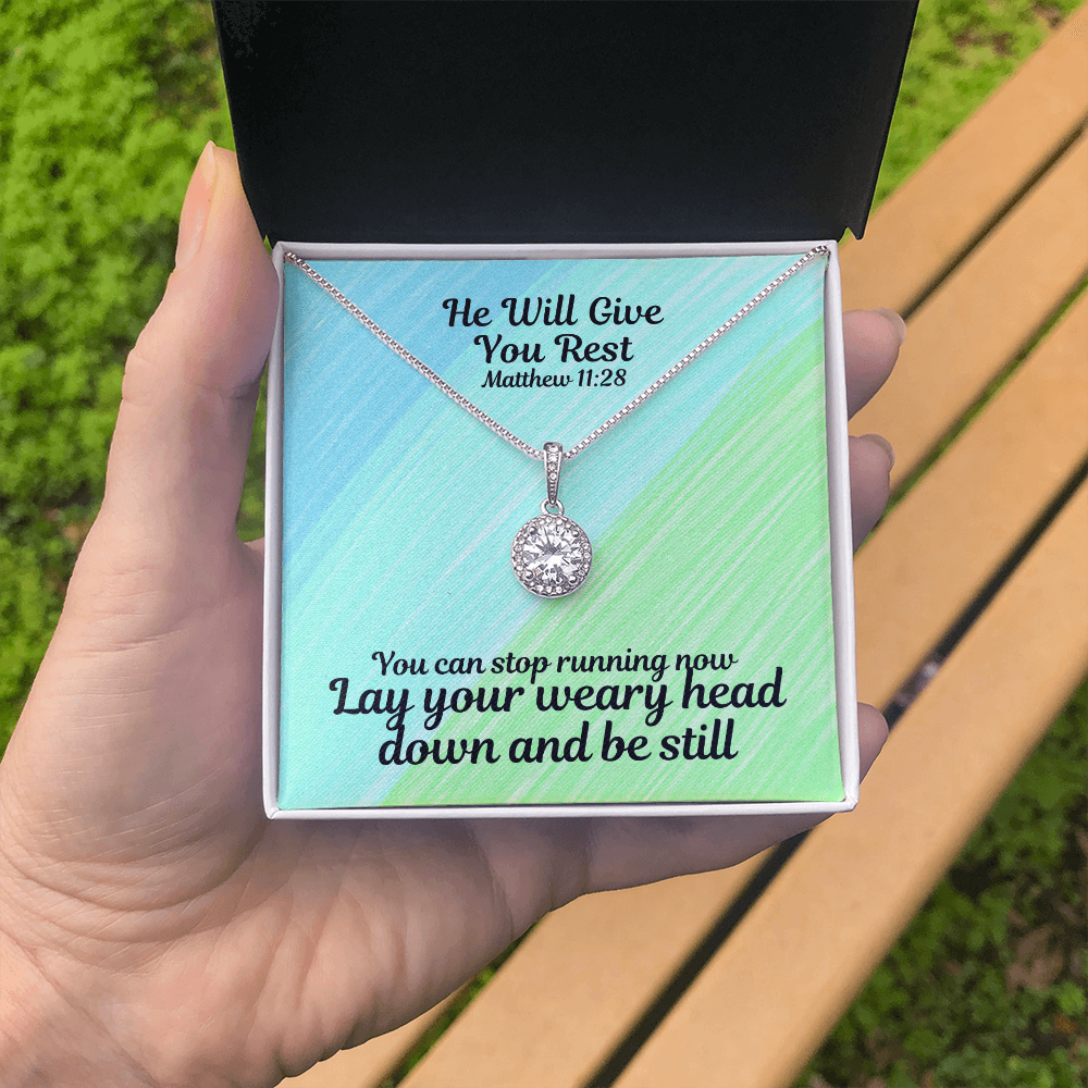 He Will Give You Rest (Matthew 11:28) | Eternal Hope Pendant Necklace