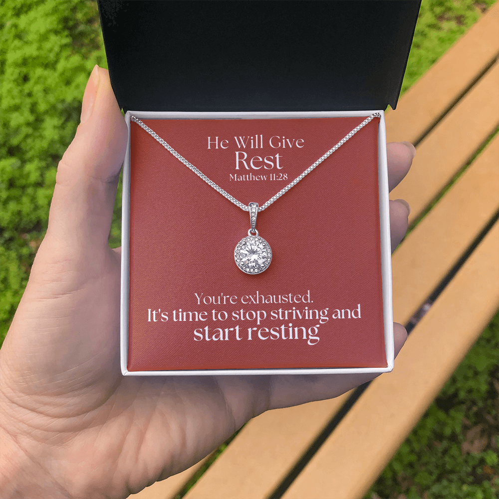 He Will Give  Rest (Matthew 11:28) | Eternal Hope Pendant Necklace