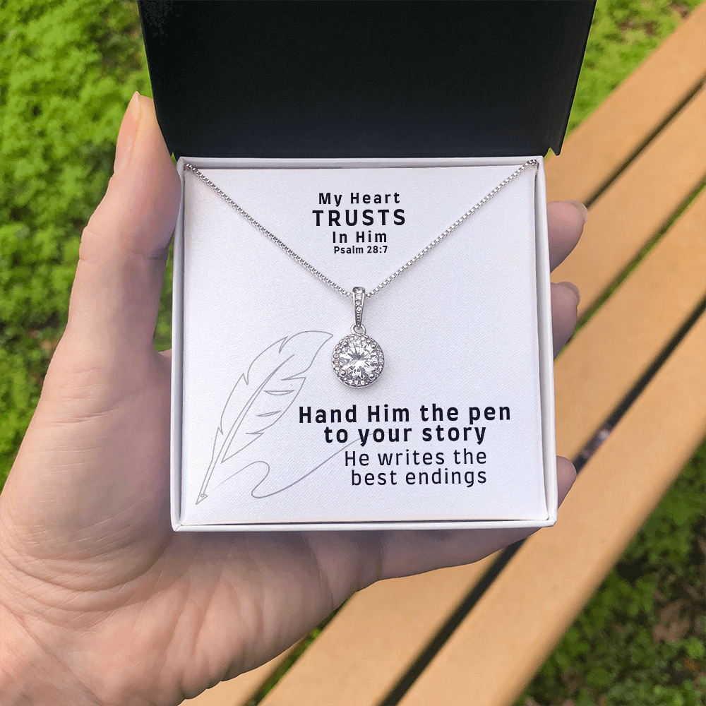 My Heart Trusts In Him (Psalm 28:7) | Eternal Hope Pendant Necklace