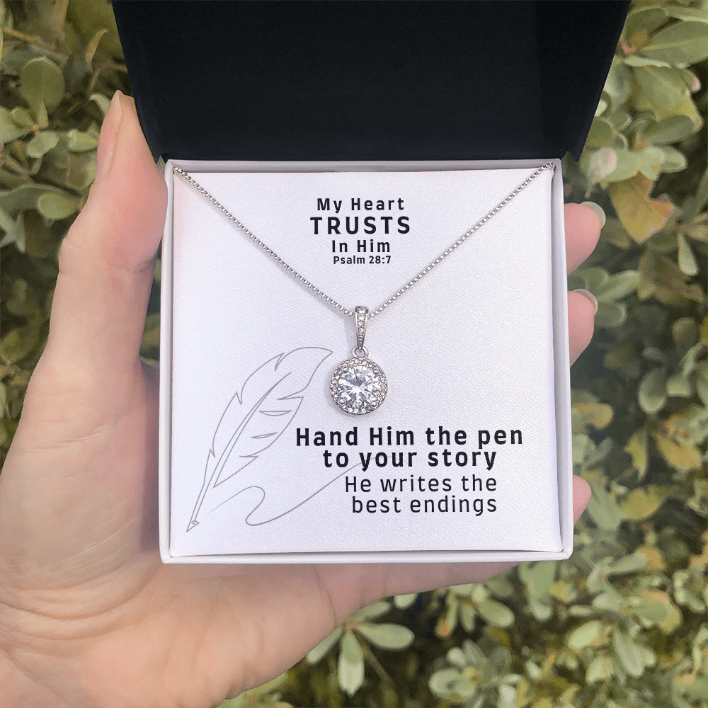 My Heart Trusts In Him (Psalm 28:7) | Eternal Hope Pendant Necklace