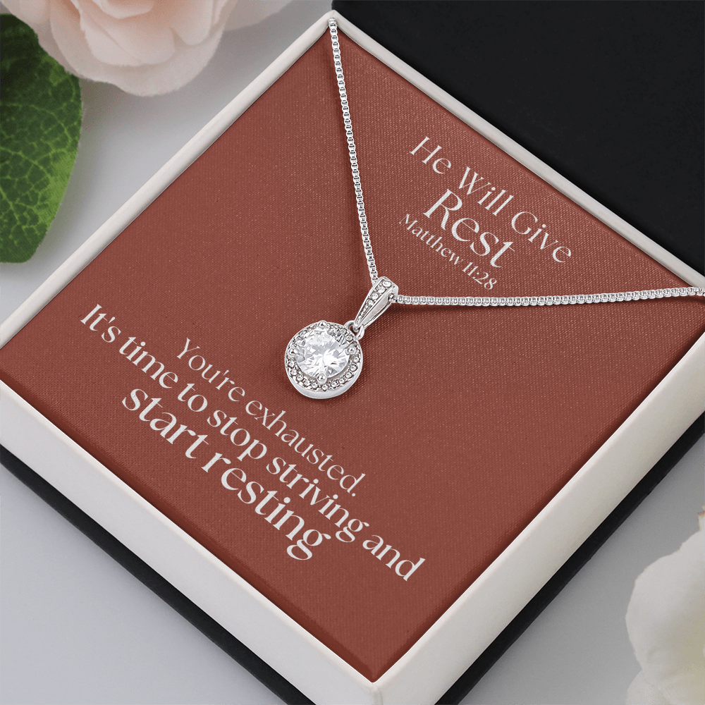 He Will Give  Rest (Matthew 11:28) | Eternal Hope Pendant Necklace