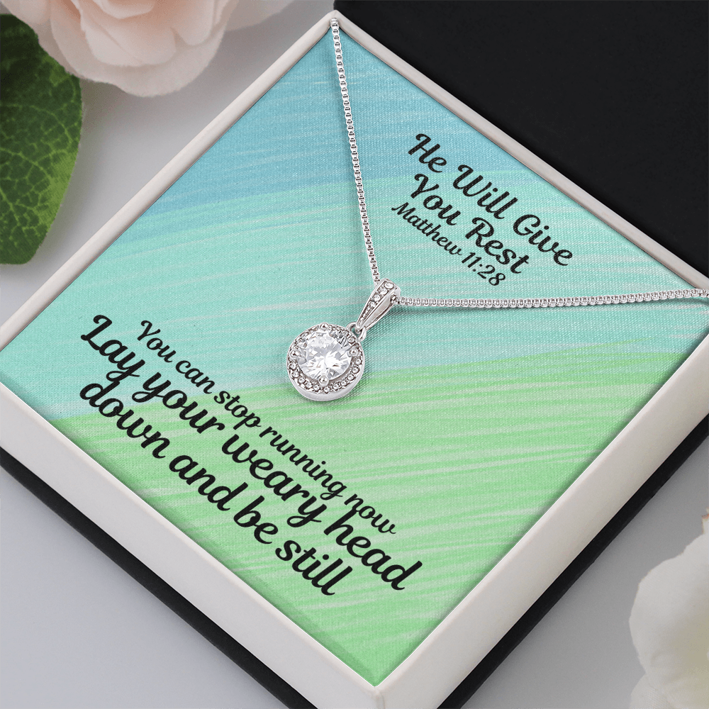 He Will Give You Rest (Matthew 11:28) | Eternal Hope Pendant Necklace