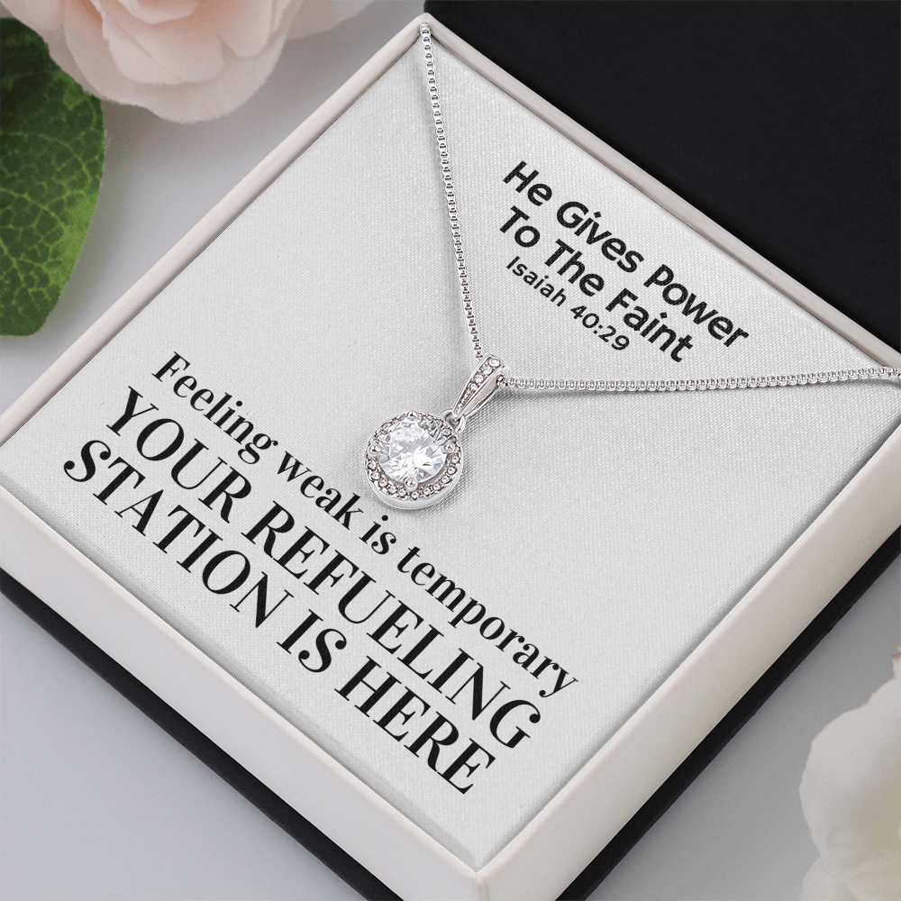 He Gives Power To The Faint (Isaiah 40:29) | Eternal Hope Pendant Necklace