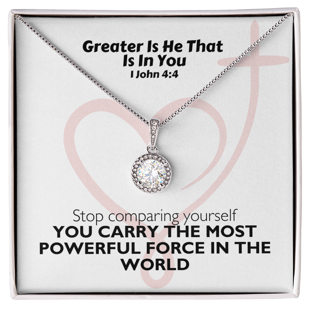 Greater Is He That Is In You (1 John 4:4) | Eternal Hope Pendant Necklace