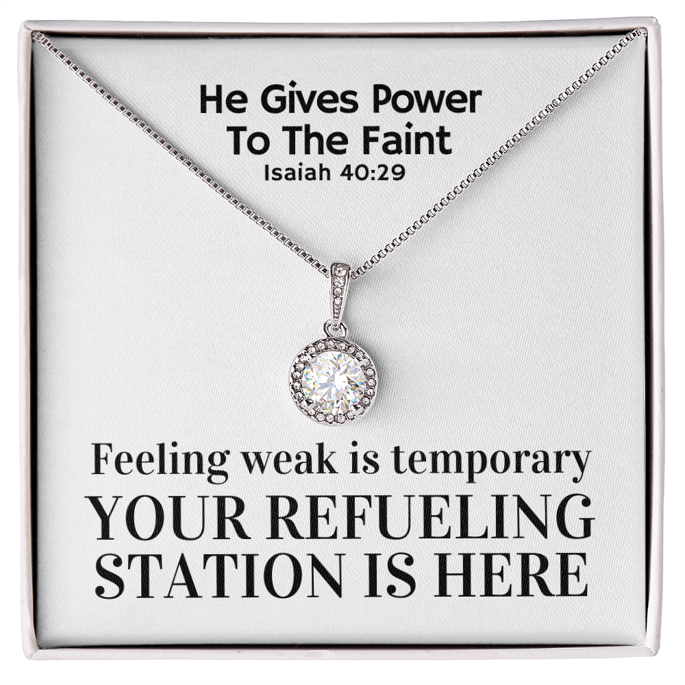 He Gives Power To The Faint (Isaiah 40:29) | Eternal Hope Pendant Necklace