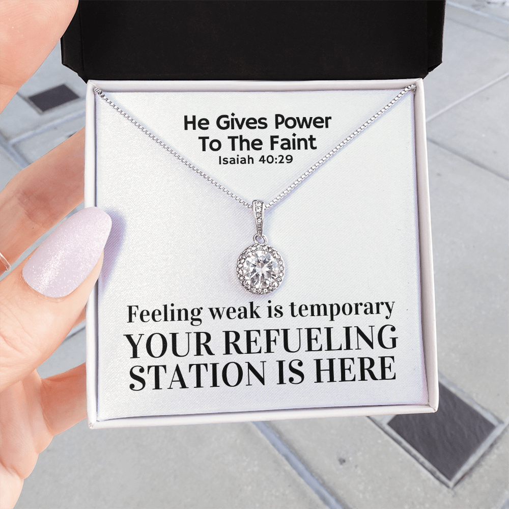 He Gives Power To The Faint (Isaiah 40:29) | Eternal Hope Pendant Necklace
