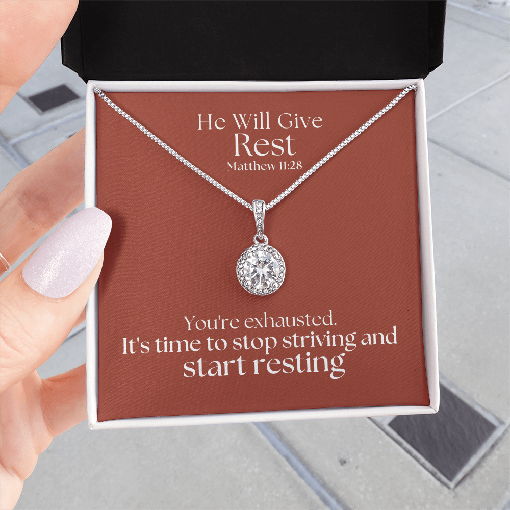 He Will Give  Rest (Matthew 11:28) | Eternal Hope Pendant Necklace