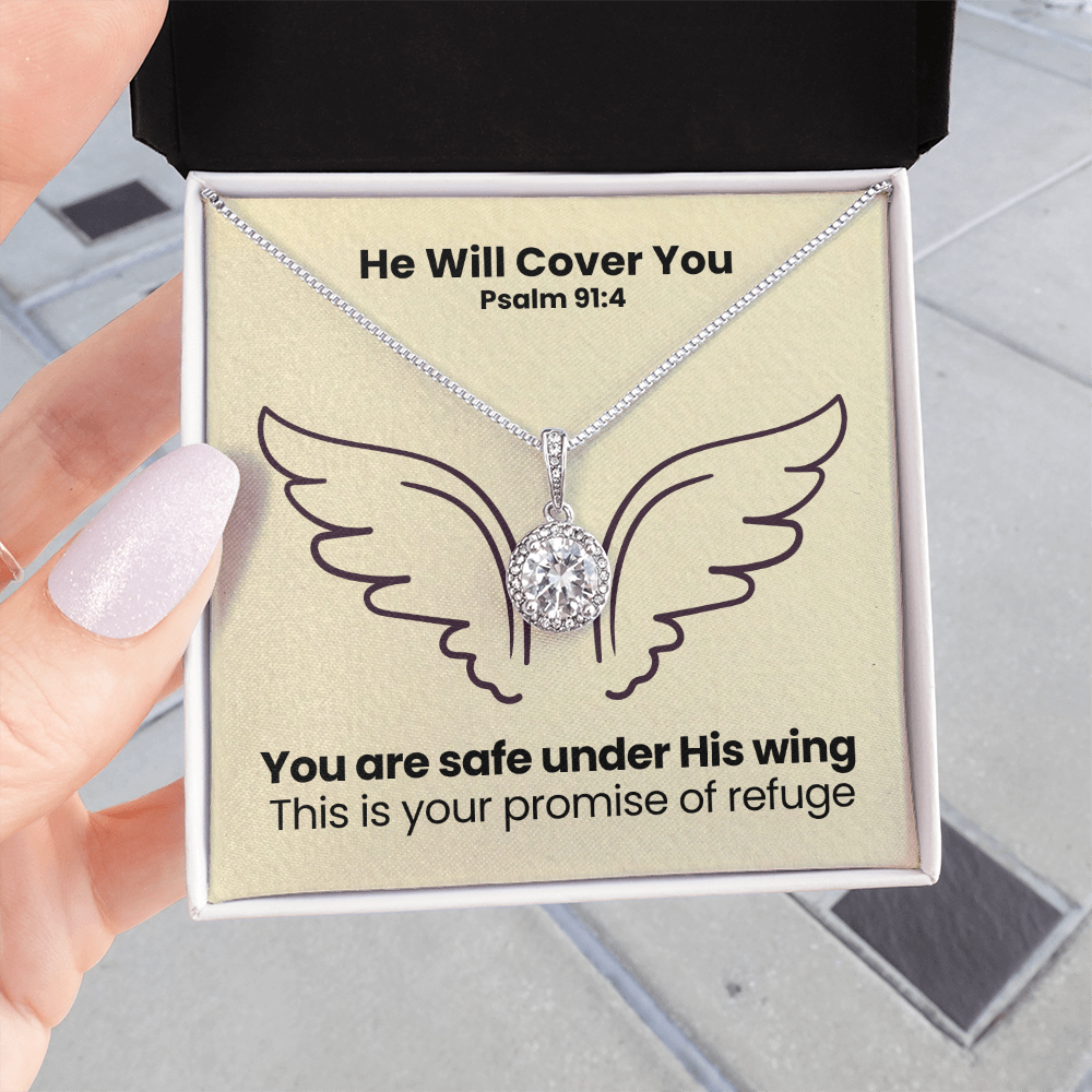 He Will Cover You (Psalm 91:4) | Eternal Hope Pendant Necklace