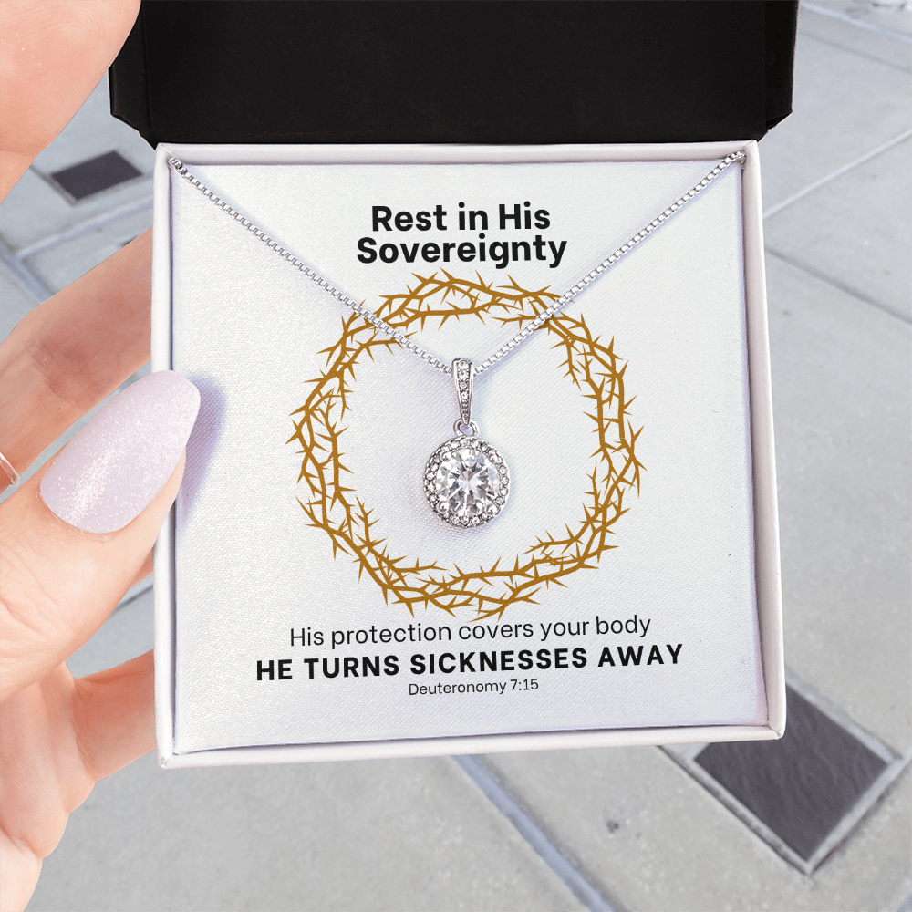 He Turns Sicknesses Away (Deuteronomy 7:15) | Eternal Hope Pendant Necklace