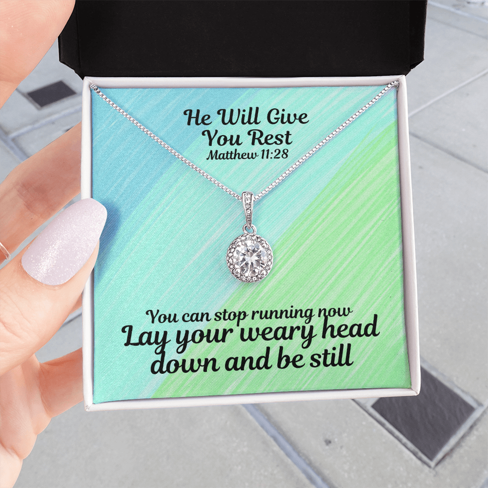 He Will Give You Rest (Matthew 11:28) | Eternal Hope Pendant Necklace